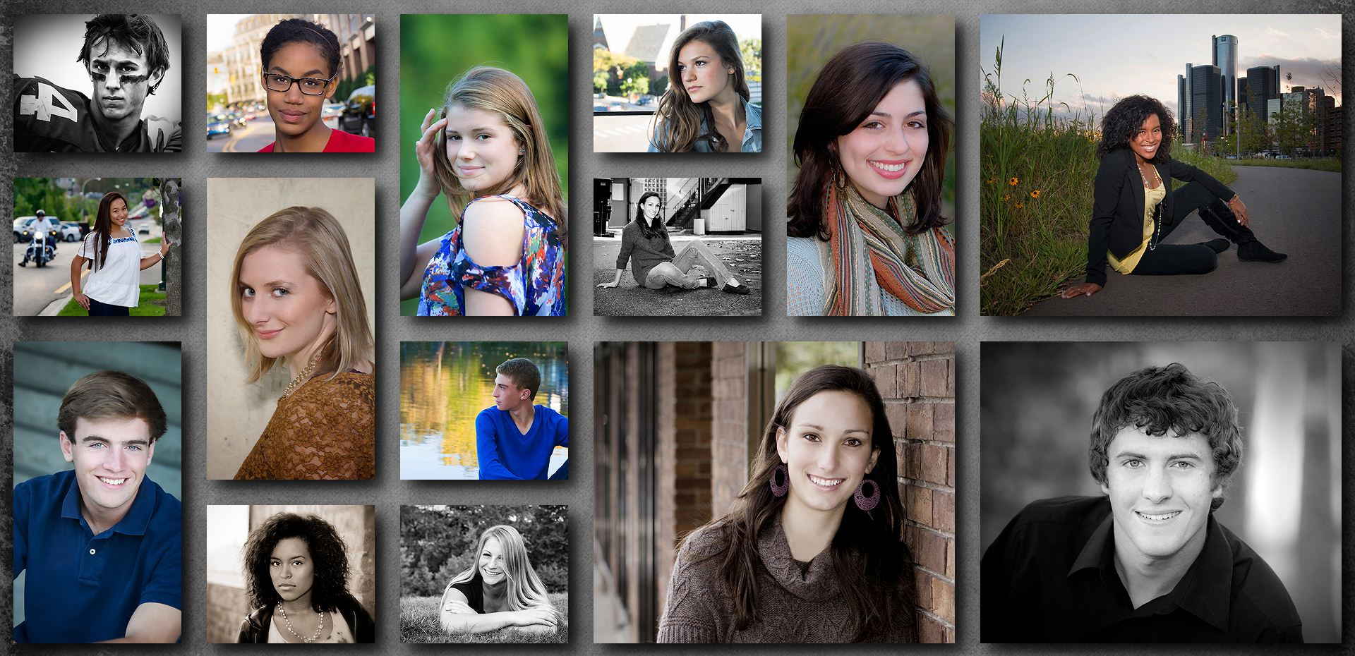 HS Senior Portrait Collage Michigan High School Senior & Fitness Photos